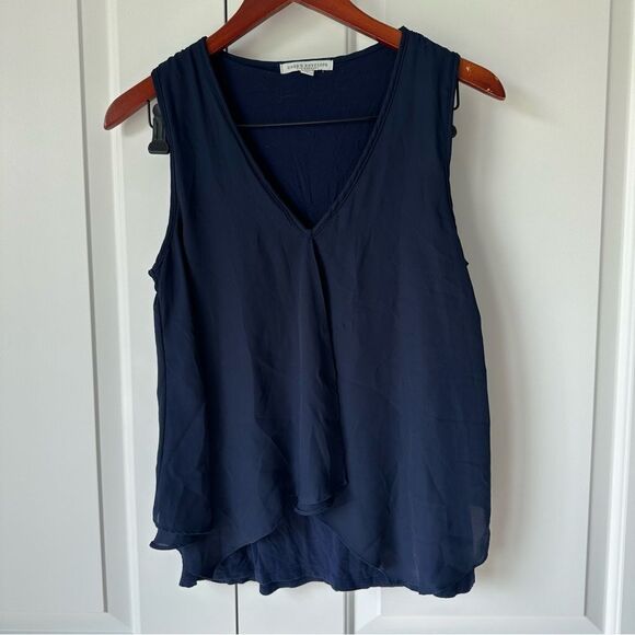 Green Envelope Size S Navy Flowy Sleeveless Tank Top - Picture 2 of 5